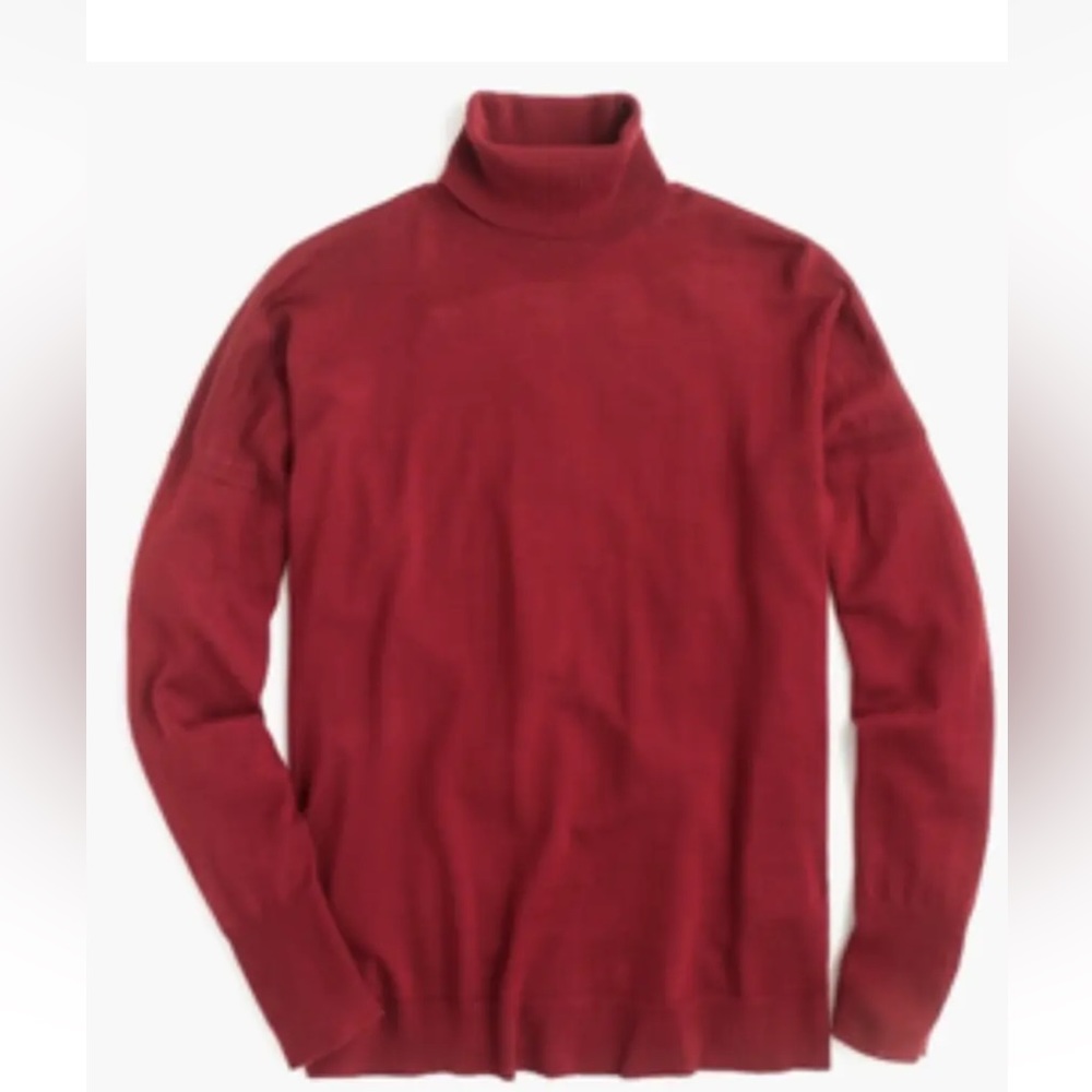 J.CREW MERINO WOOL TURTLENECK SWEATER WITH SIDE SLITS